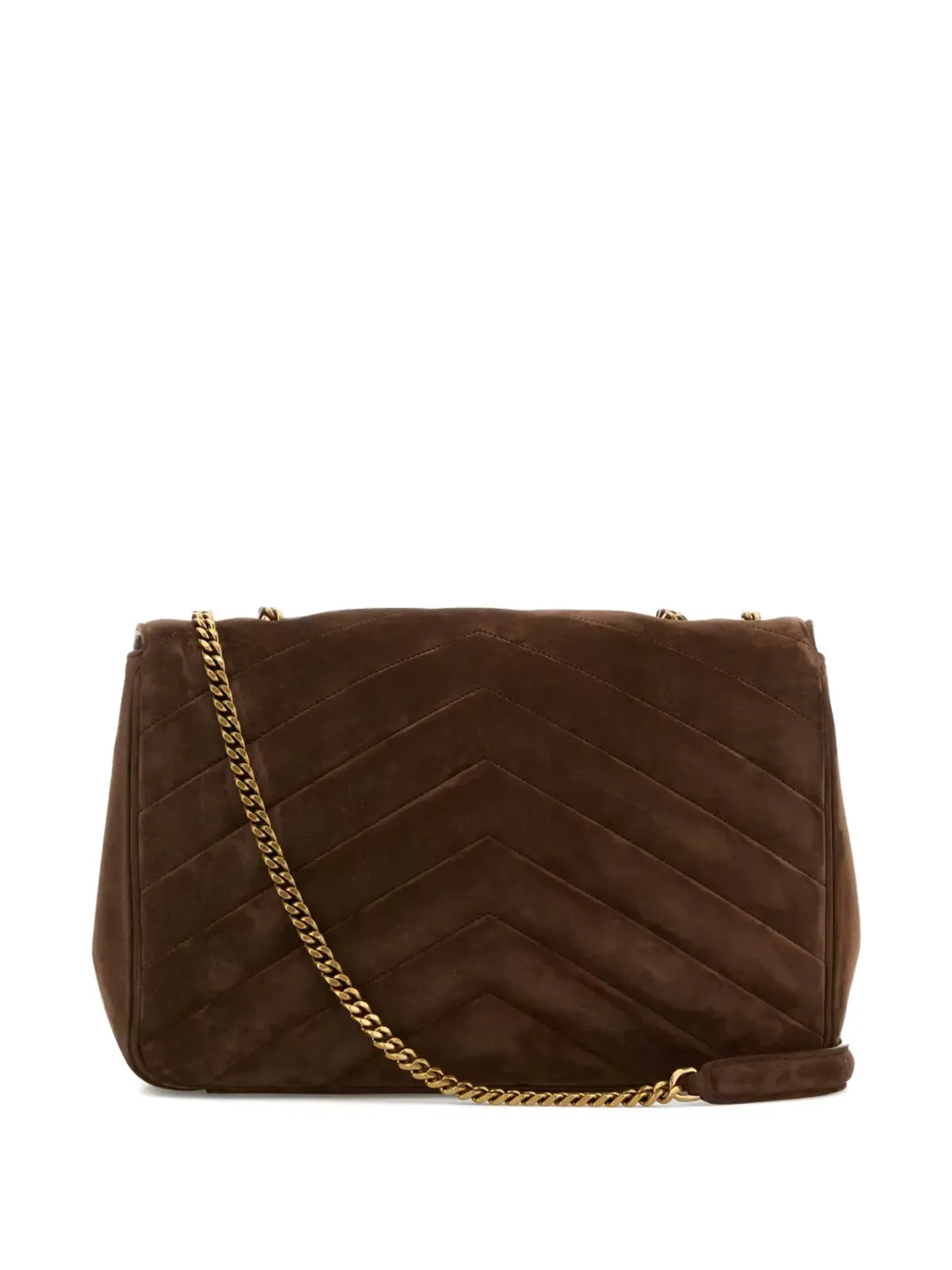 Saint Laurent Lou Lou Chevronモチーフチェーンクロスボディバッグ ブラウン - 画像2