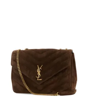 Saint Laurent Lou Lou Chevronモチーフチェーンクロスボディバッグ ブラウン - サムネイル3