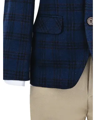Moustache チェック柄スーツ - ブルー - サムネイル4