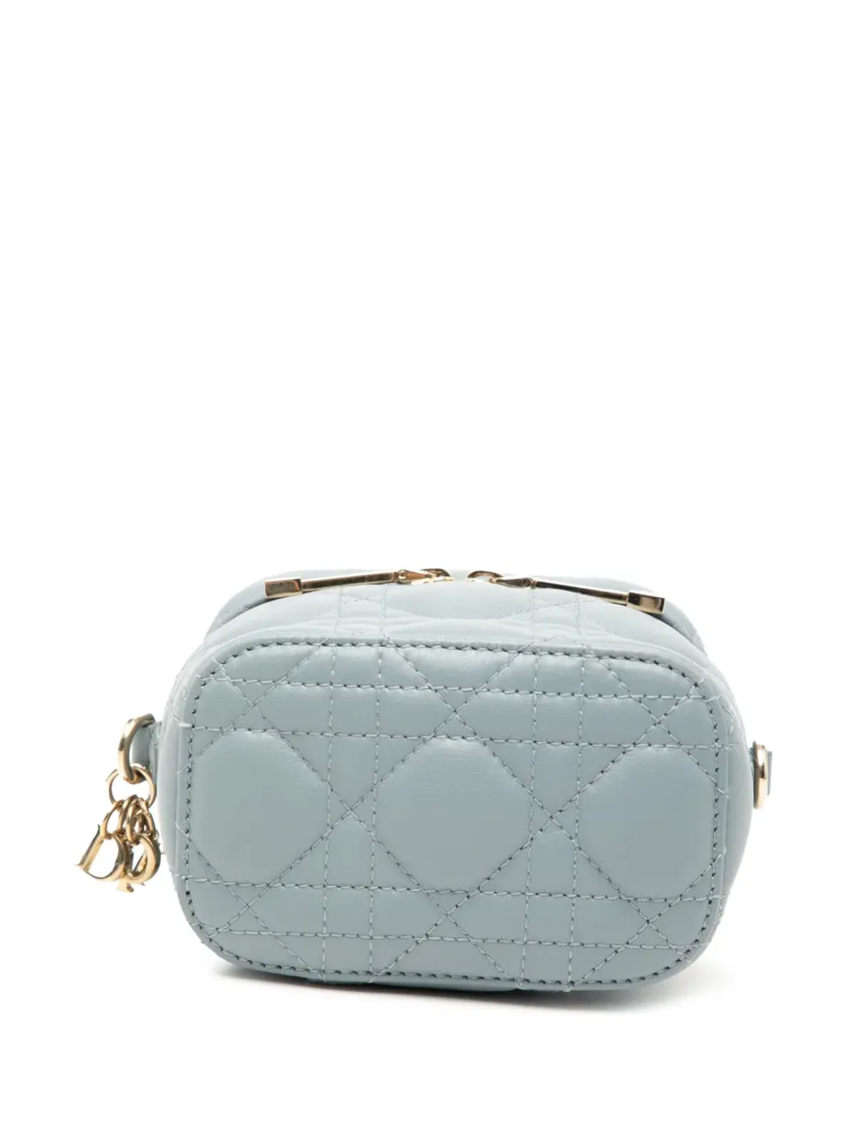 Christian Dior ビンテージ 2021 マイクロラムスキン キャンネージュ レディ ディオール ケース バニティバッグ - ブルー - 画像4
