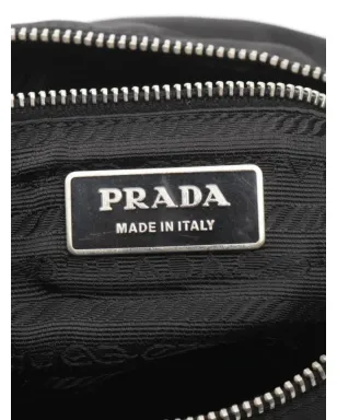 Prada ビンテージ 2000年代 ロゴプレート付き レザー クロスボディバッグ - ブラック - サムネイル4