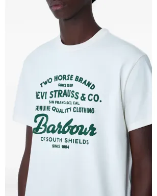 Levi's × Barbour ロゴモチーフ クルーネック Tシャツ ニュートラルカラー - サムネイル4