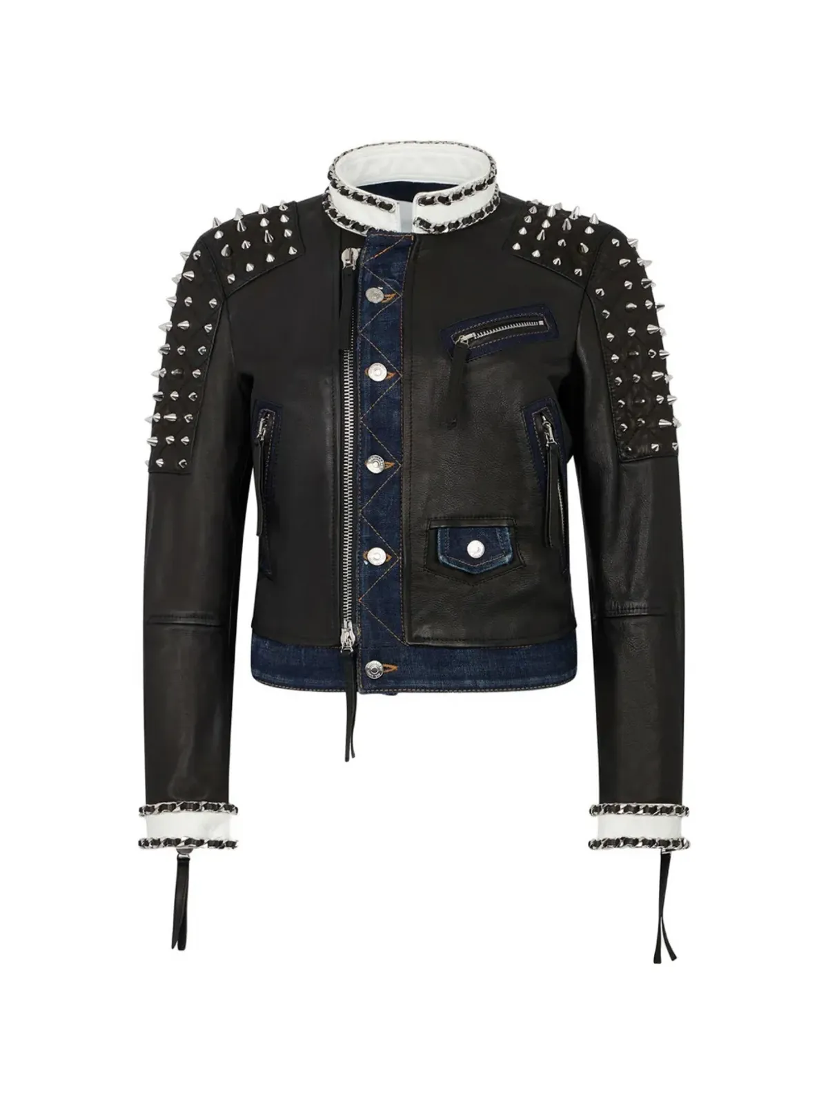 DSQUARED2 スタッズド バイカージャケット - 画像1