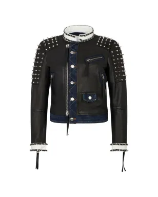 DSQUARED2 スタッズド バイカージャケット - サムネイル1