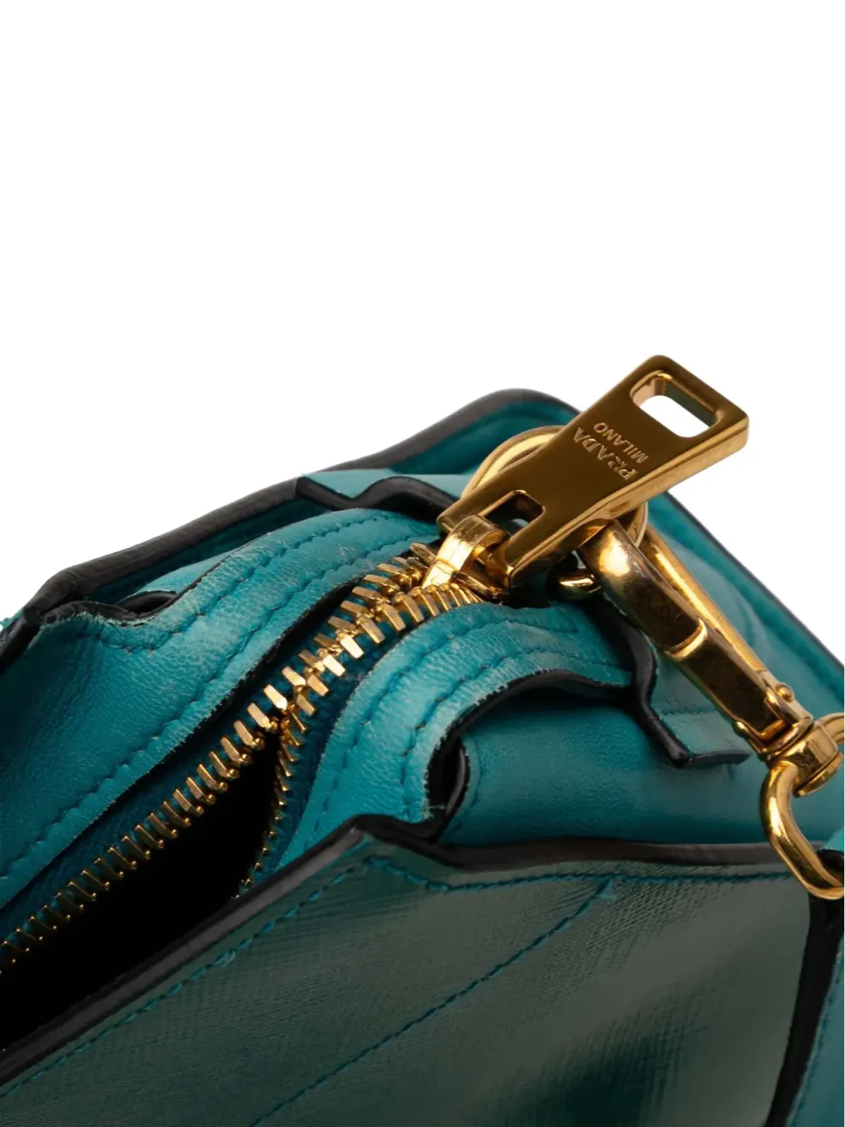 Prada ビンテージ 2013-2025 ビカラー サフィアーノ ヴェルニス エスプラナード クロスボディバッグ - ブルー - 画像3
