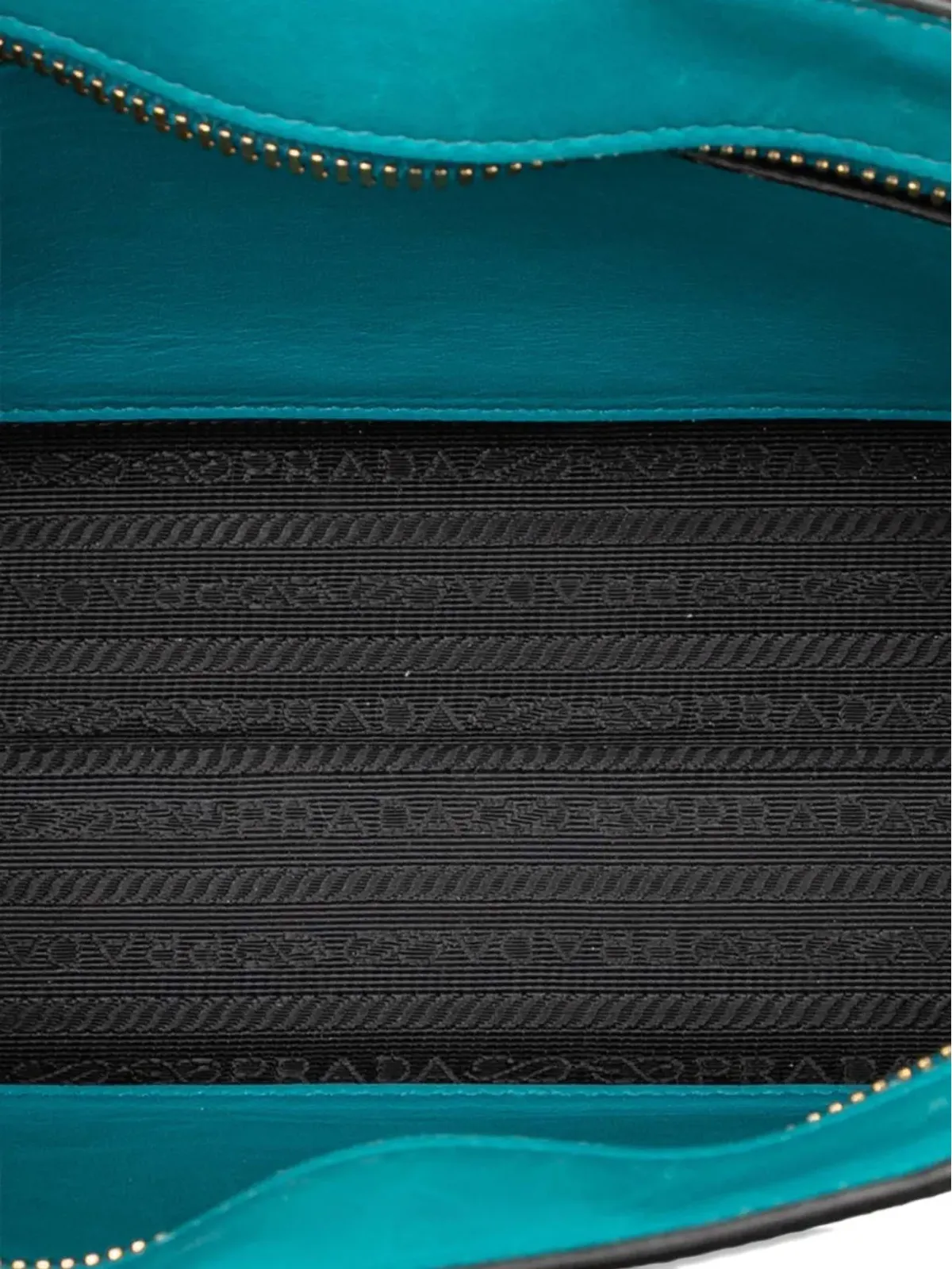 Prada ビンテージ 2013-2025 ビカラー サフィアーノ ヴェルニス エスプラナード クロスボディバッグ - ブルー - 画像4