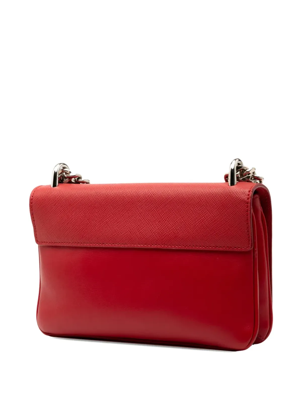 Prada Pre-Owned 2013-2025 サフィアーノとシティ・カーフ チェーン クロスボディバッグ - レッド - 画像3