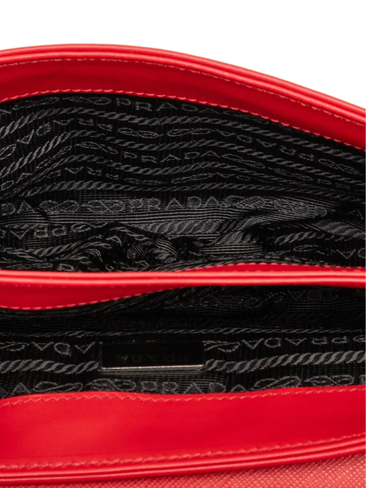 Prada Pre-Owned 2013-2025 サフィアーノとシティ・カーフ チェーン クロスボディバッグ - レッド - 画像4