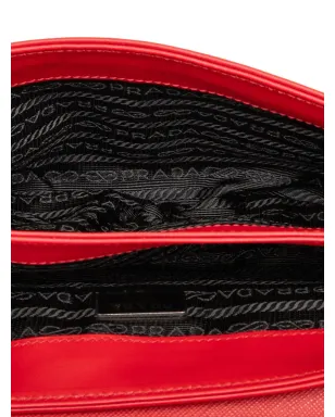 Prada Pre-Owned 2013-2025 サフィアーノとシティ・カーフ チェーン クロスボディバッグ - レッド - サムネイル4