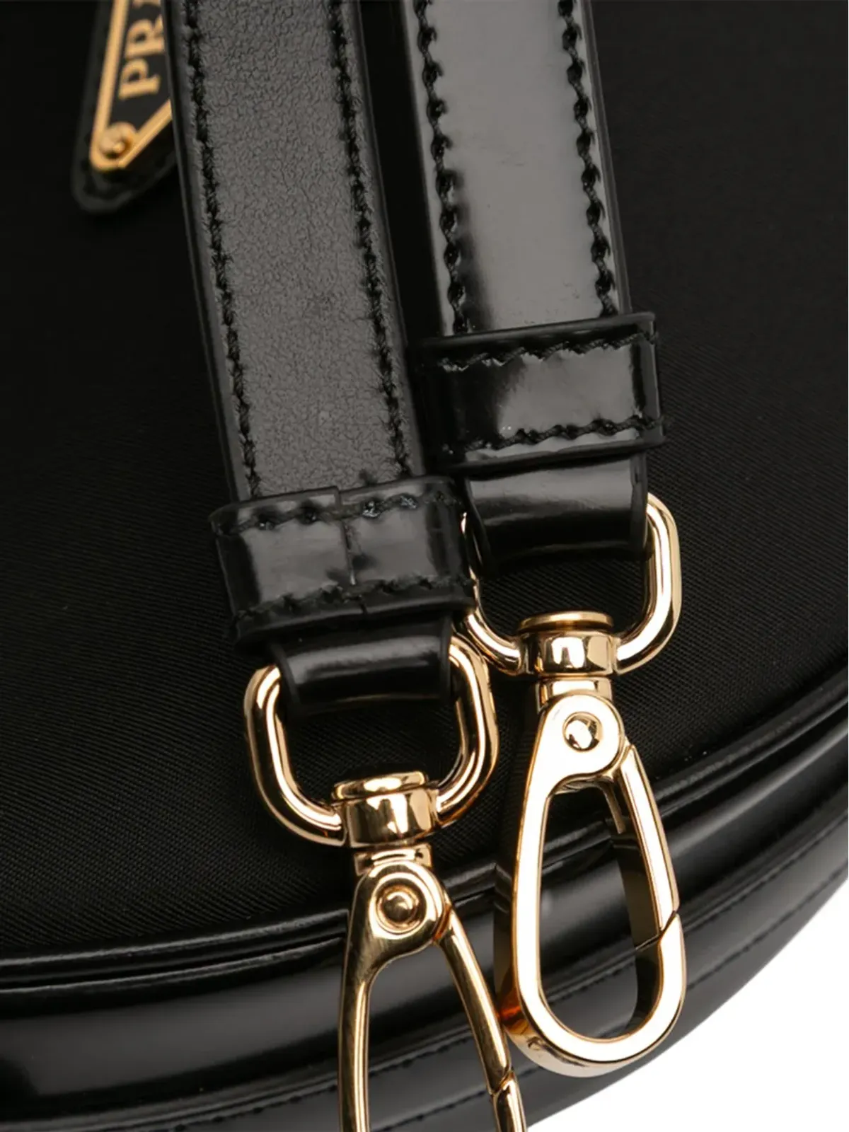 Prada ビンテージ 2013-2025 小型 Re-Nylonとレザー アルク サッチェル - ブラック - 画像5