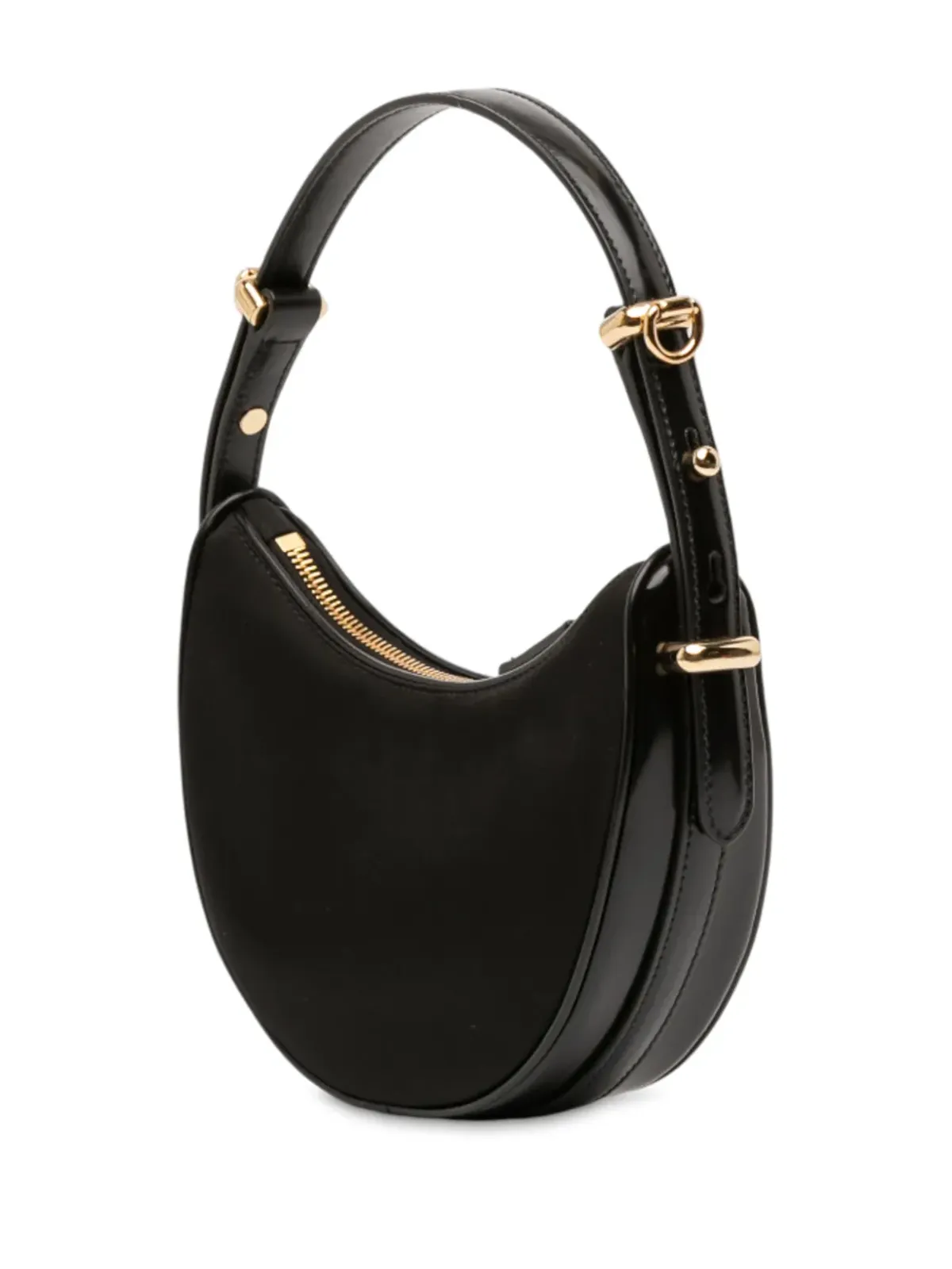 Prada ビンテージ 2013-2025 小型 Re-Nylonとレザー アルク サッチェル - ブラック - 画像3