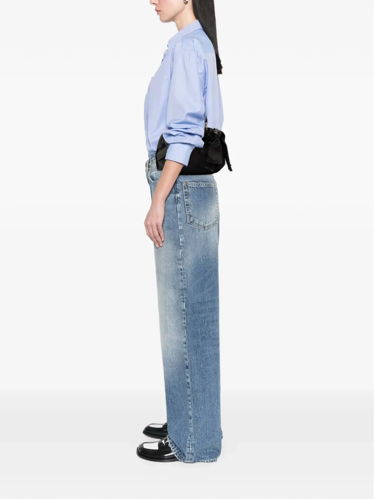Prada ビンテージ 2013-2025 Tessuto ロゴ ボウ サッチェル ブラック - 画像2
