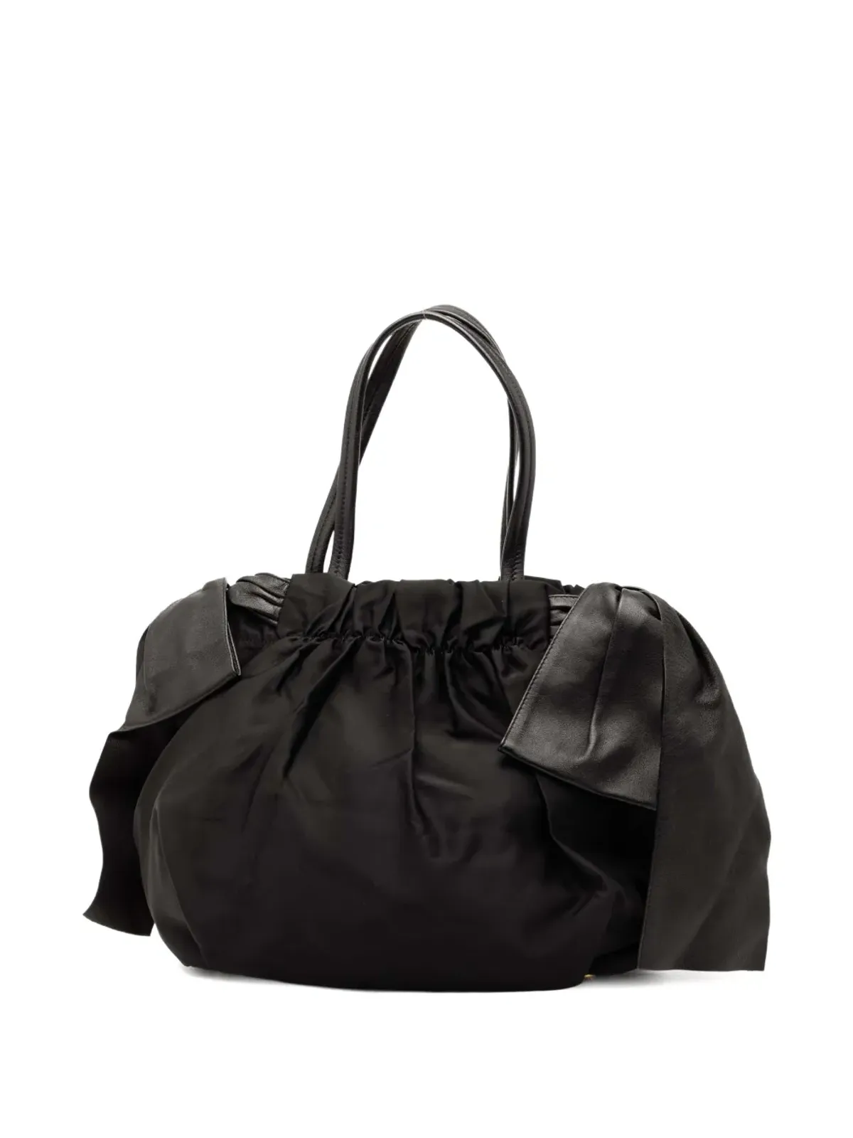 Prada ビンテージ 2013-2025 Tessuto ロゴ ボウ サッチェル ブラック - 画像3