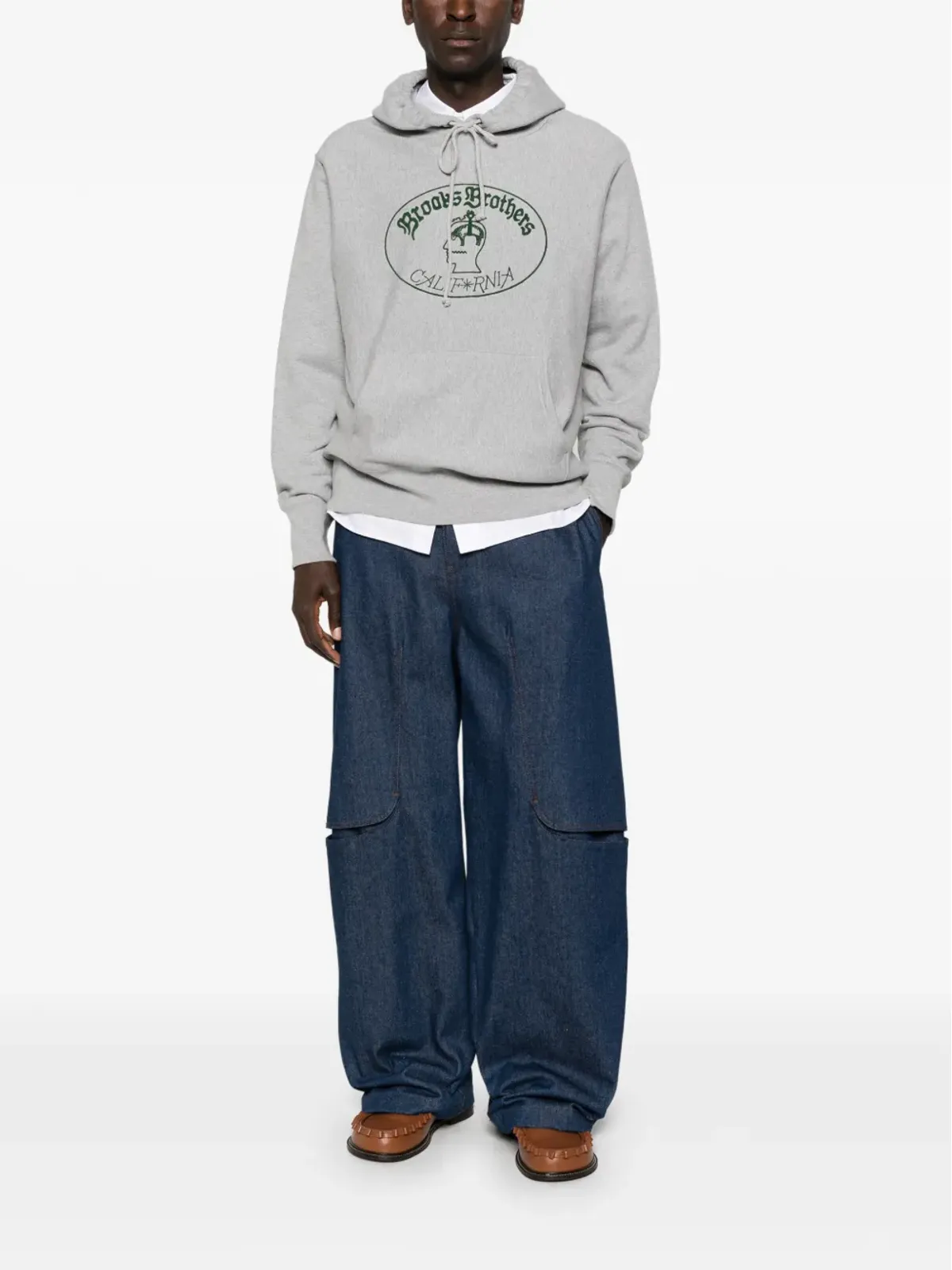 Brain Dead x Brooks Brothers ロゴフーディー - 画像2