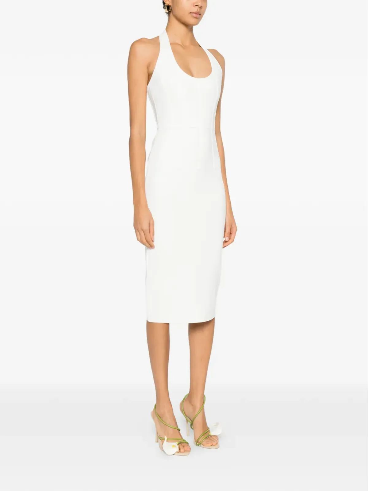 Hervé Léger Willa halter-neck midi dress - White - 画像3