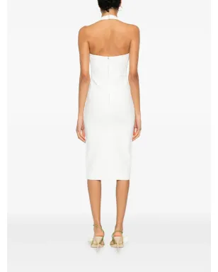 Hervé Léger Willa halter-neck midi dress - White - サムネイル4