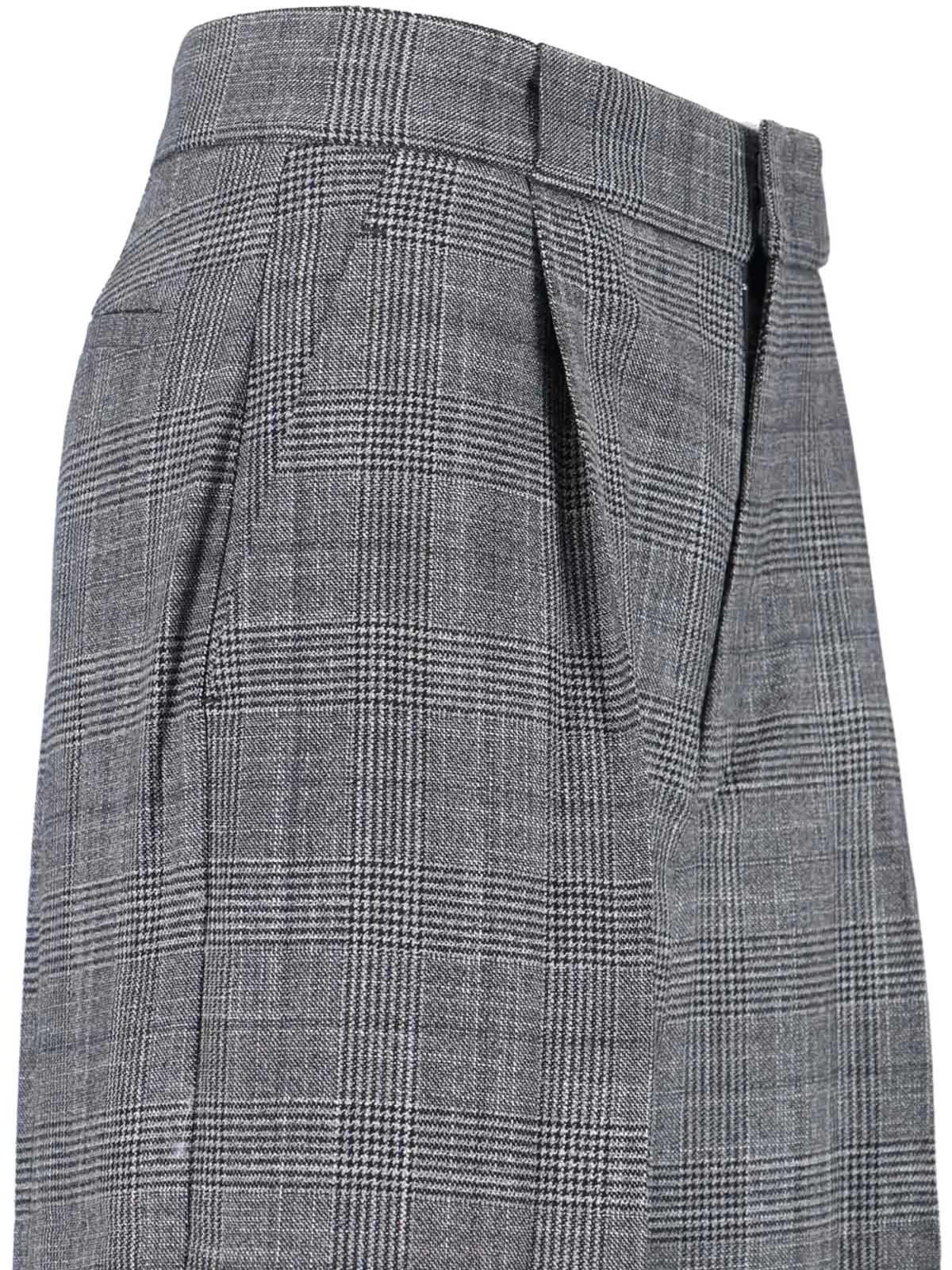 SA SU PHI check-print pleated trousers - Grey - 画像5