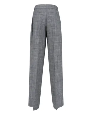 SA SU PHI check-print pleated trousers - Grey - サムネイル2
