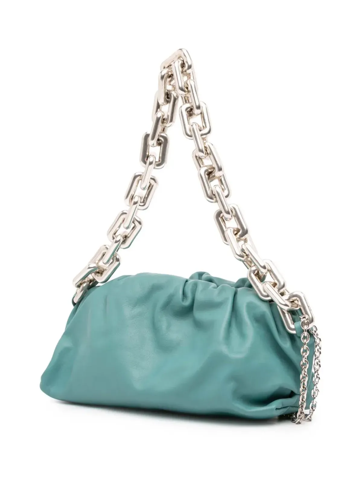 Bottega Veneta ラムスキン チェーンポーチショルダーバッグ（ブルー） - 画像3