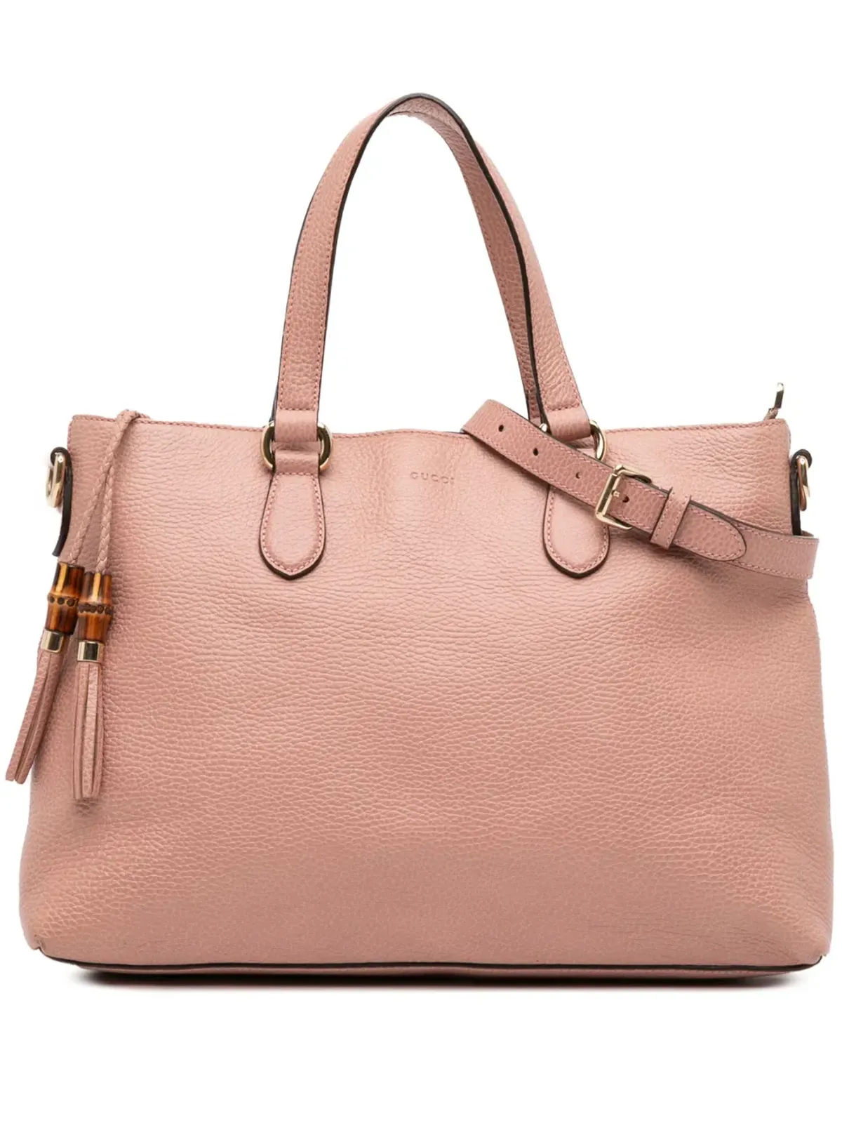 Gucci Pre-Owned レザー バンブー タッセル サッチェル - 画像1