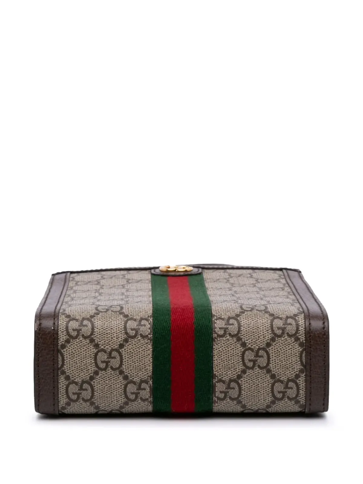 Gucci Pre-Owned ミニ GG Supreme Ophidia Web サッチェル（ブラウン） - 画像4