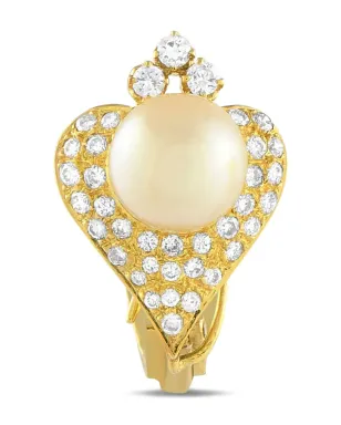 LB Exclusive 14K yellow gold diamond and pearl earrings - サムネイル2