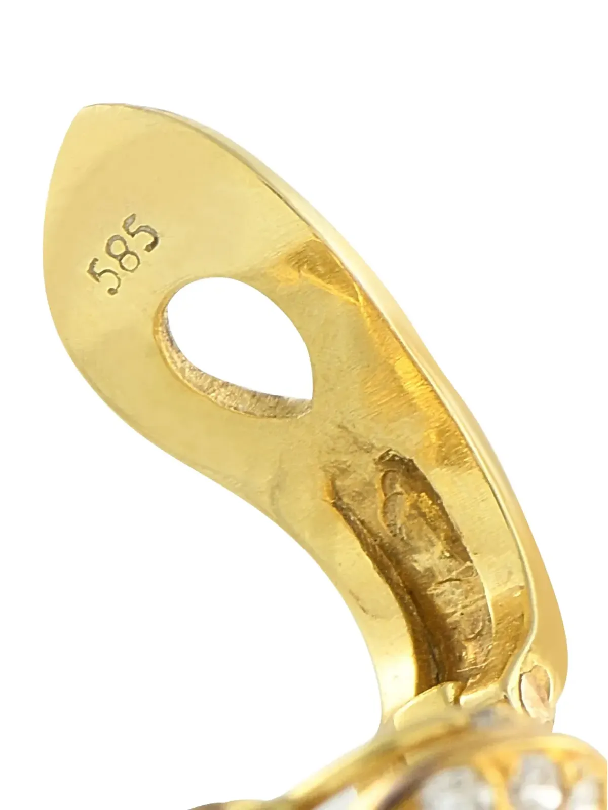 LB Exclusive 14K yellow gold diamond and pearl earrings - 画像4