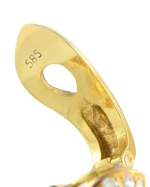 LB Exclusive 14K yellow gold diamond and pearl earrings - サムネイル4
