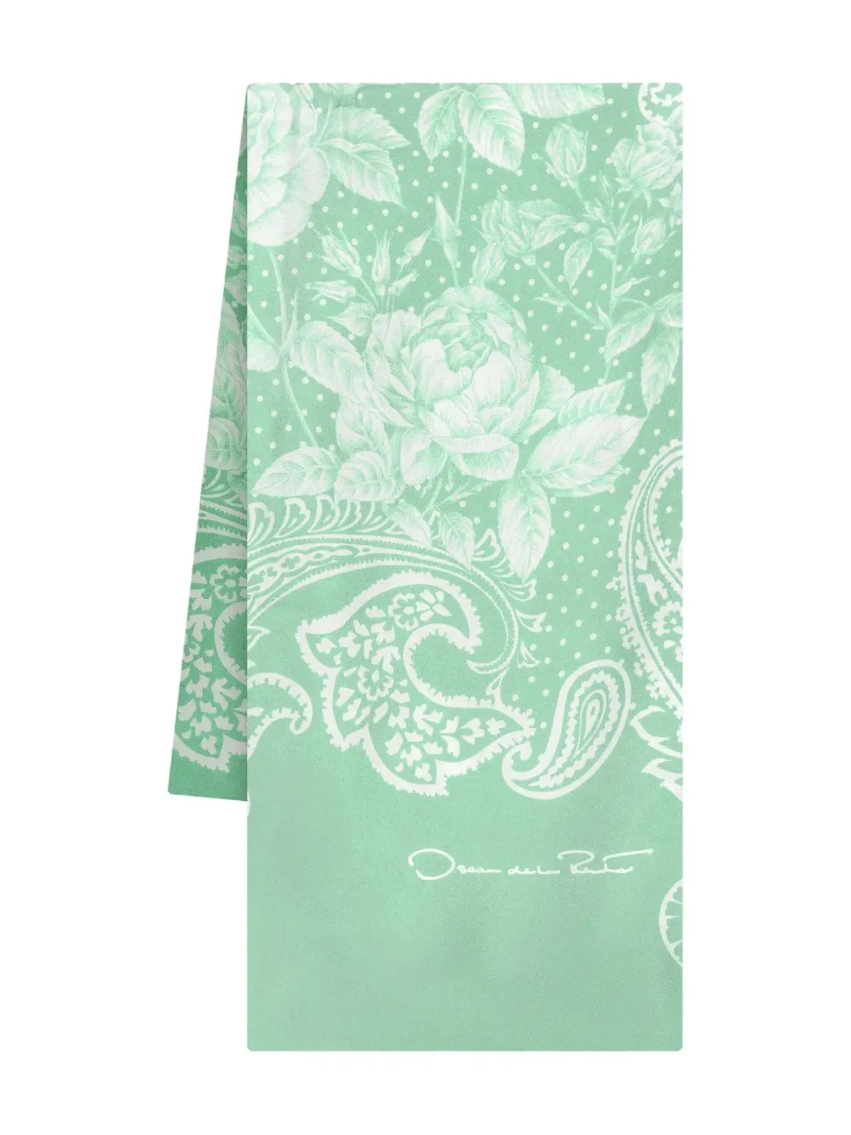 Oscar de la Renta ペイズリープリント シルクスカーフ - 画像1