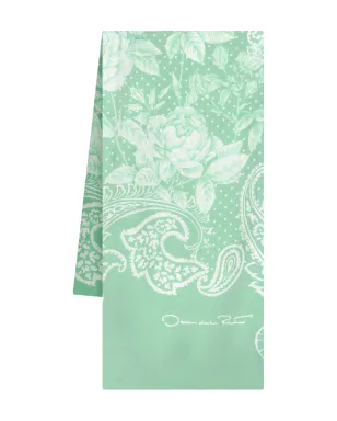 Oscar de la Renta ペイズリープリント シルクスカーフ - サムネイル1