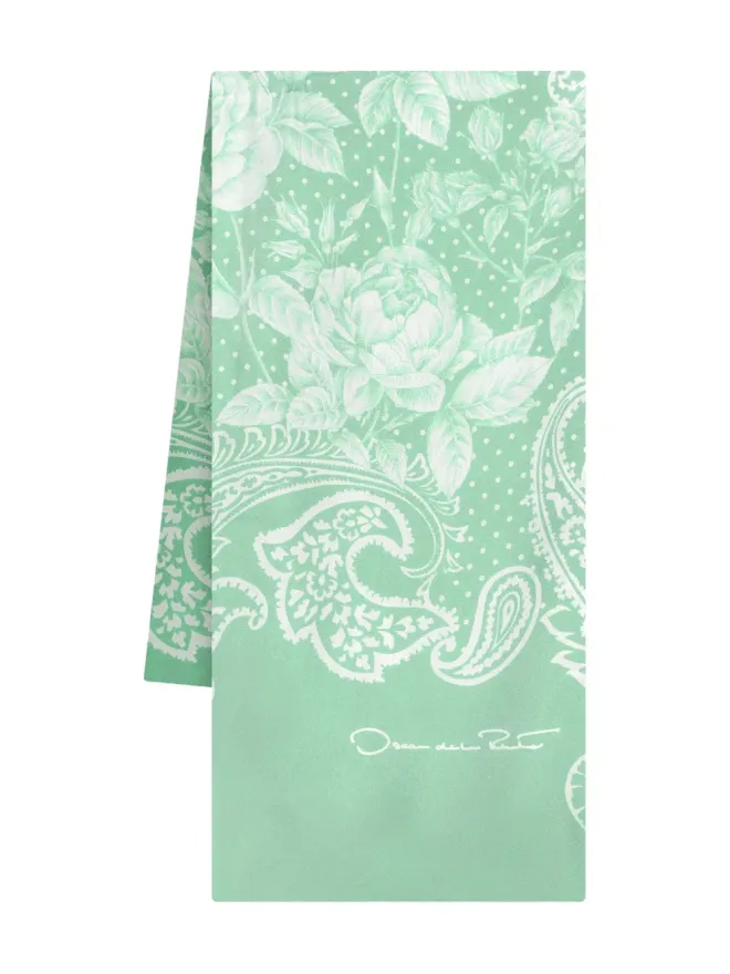 Oscar de la Renta Oscar de la Renta ペイズリープリント シルクスカーフの商品画像