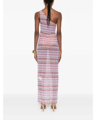 Missoni ワンショルダーV字柄マキシドレス - サムネイル4