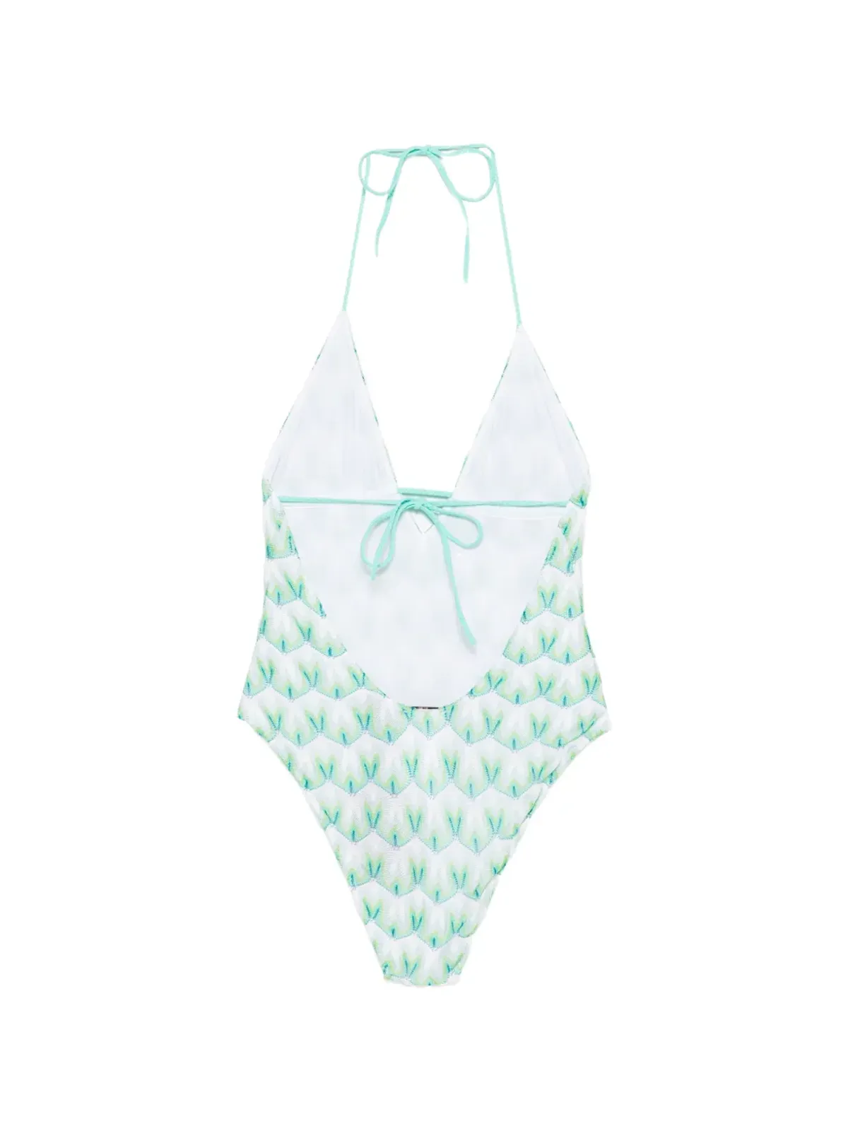 Missoni Vネック柄ワンピース水着（ホワイト） - 画像2