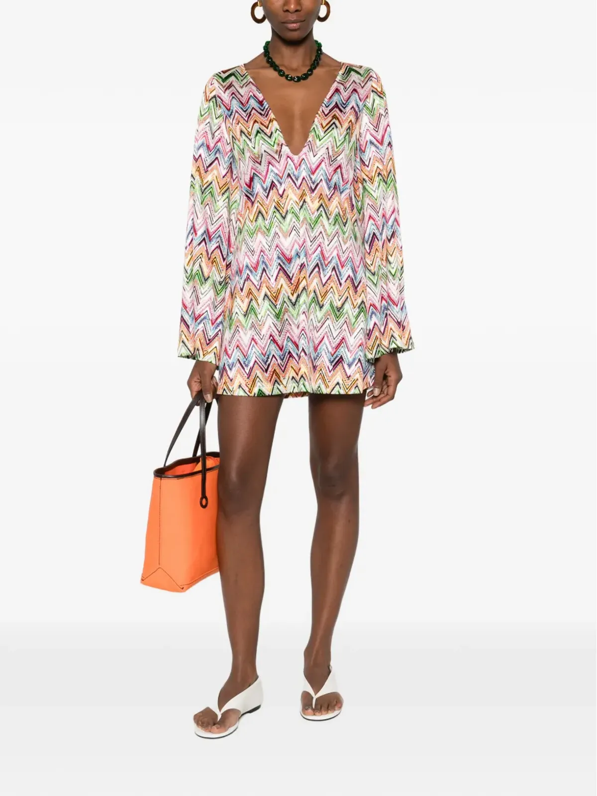Missoni Vネック ジグザグ ミニドレス - 画像2