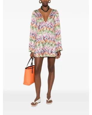 Missoni Vネック ジグザグ ミニドレス - サムネイル2