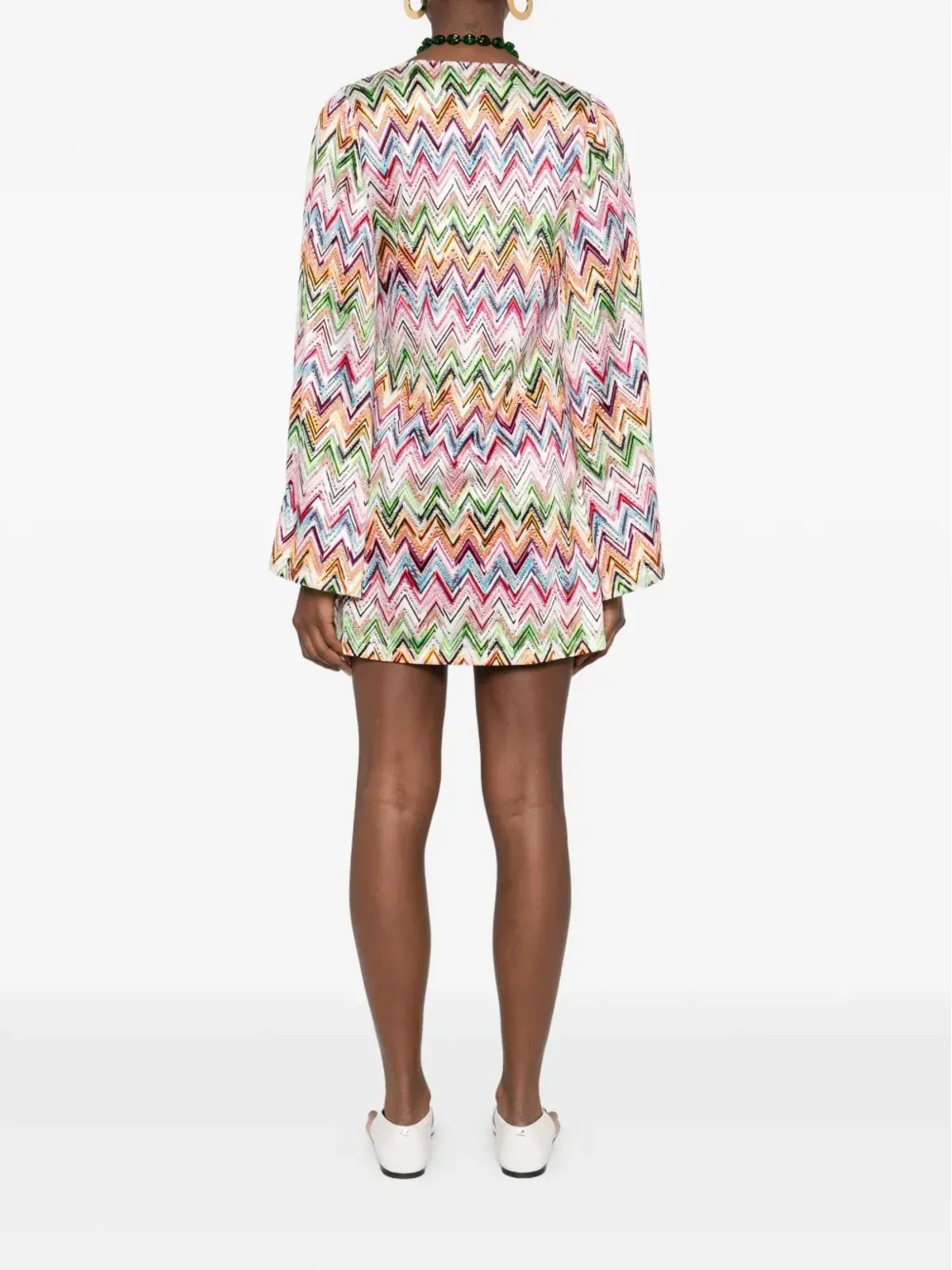 Missoni Vネック ジグザグ ミニドレス - 画像4