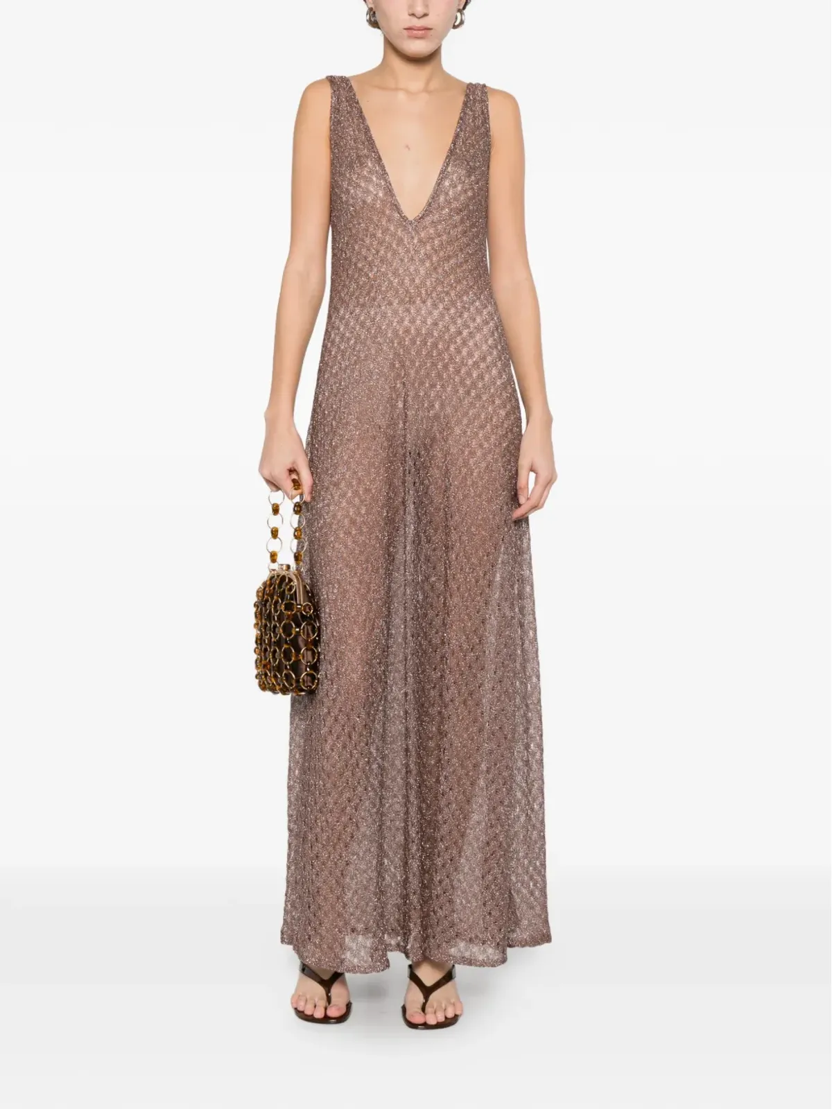 Missoni A-line V-neck maxi dress - Pink - 画像2