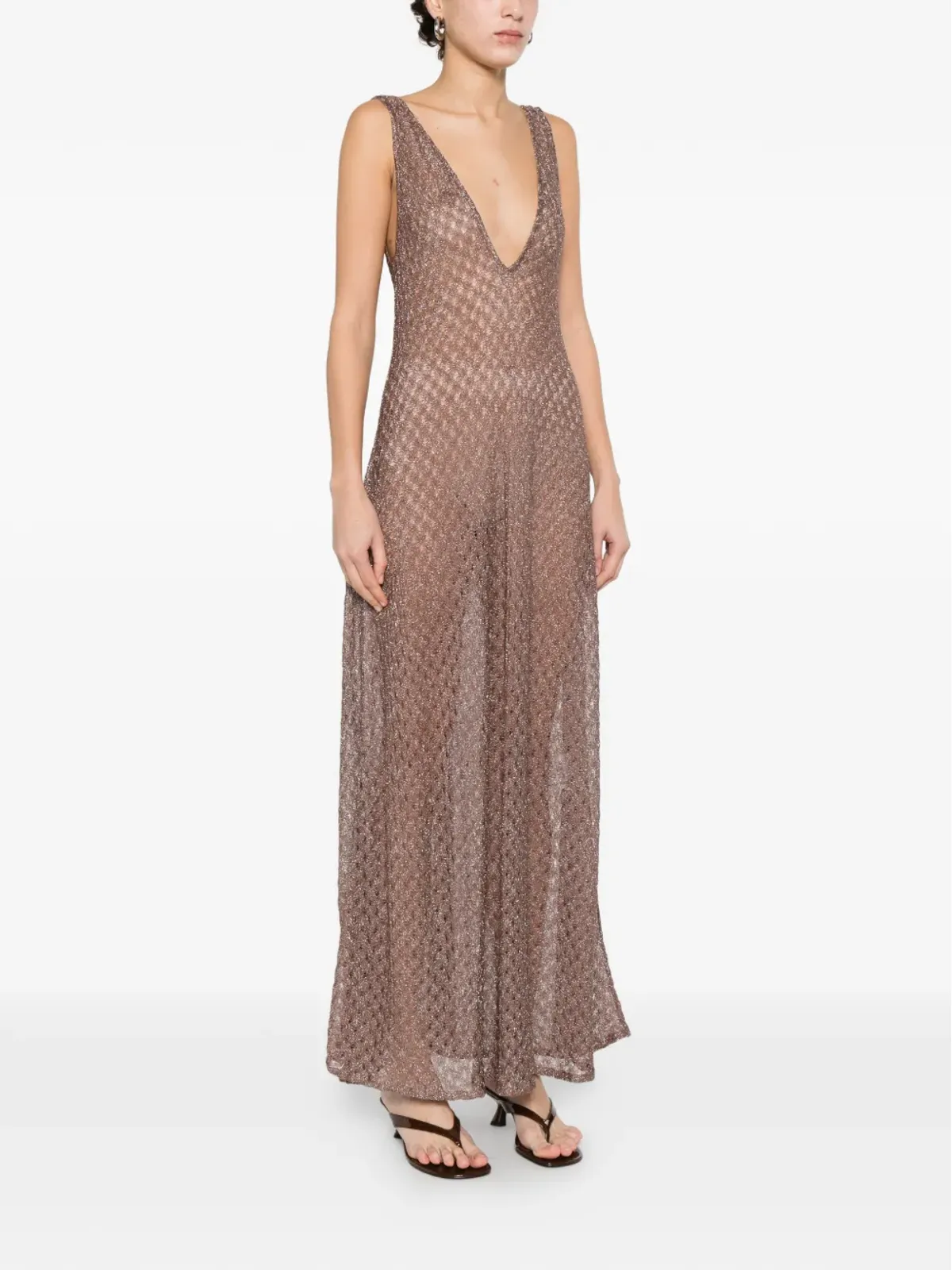 Missoni A-line V-neck maxi dress - Pink - 画像3