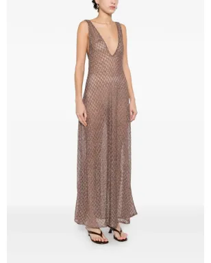 Missoni A-line V-neck maxi dress - Pink - サムネイル3