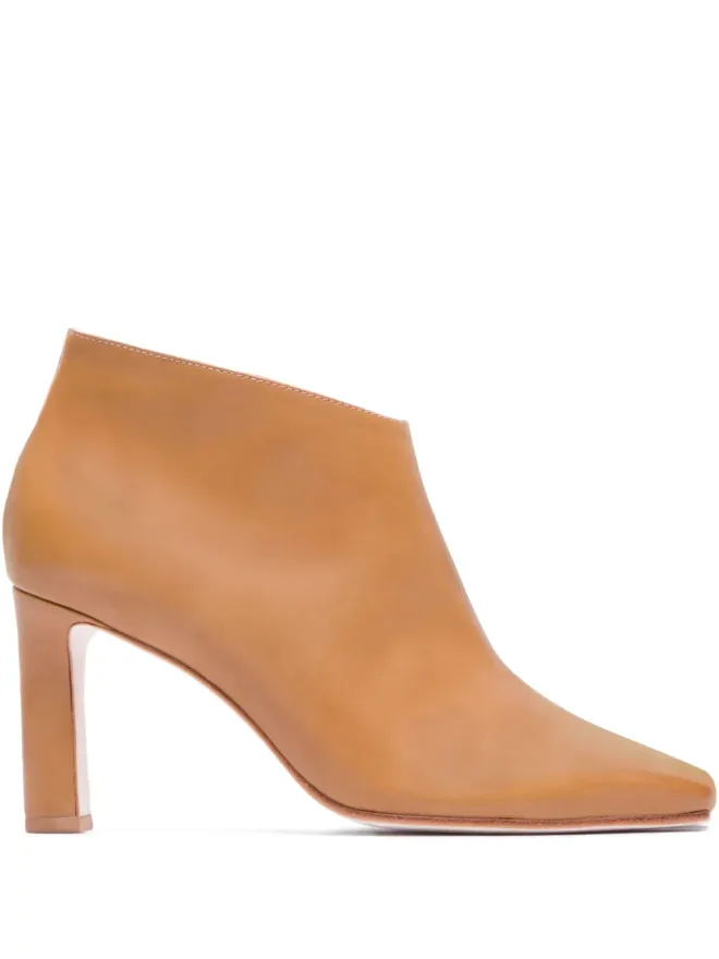 Bernardo Bernardo Garda square-toe leather boots - Brownの商品画像