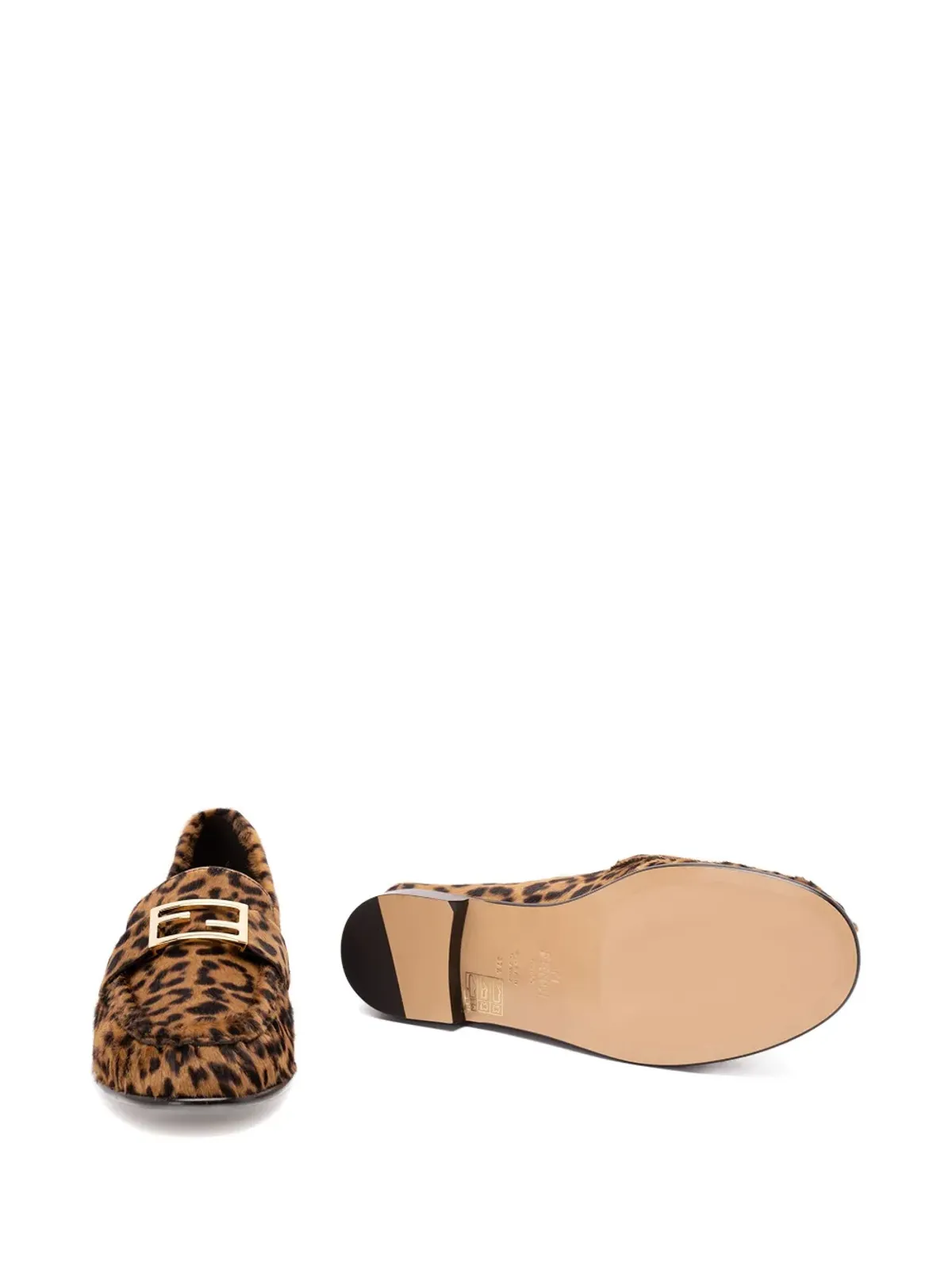 FENDI バゲット レオパード柄 ローファー ブラウン - 画像5