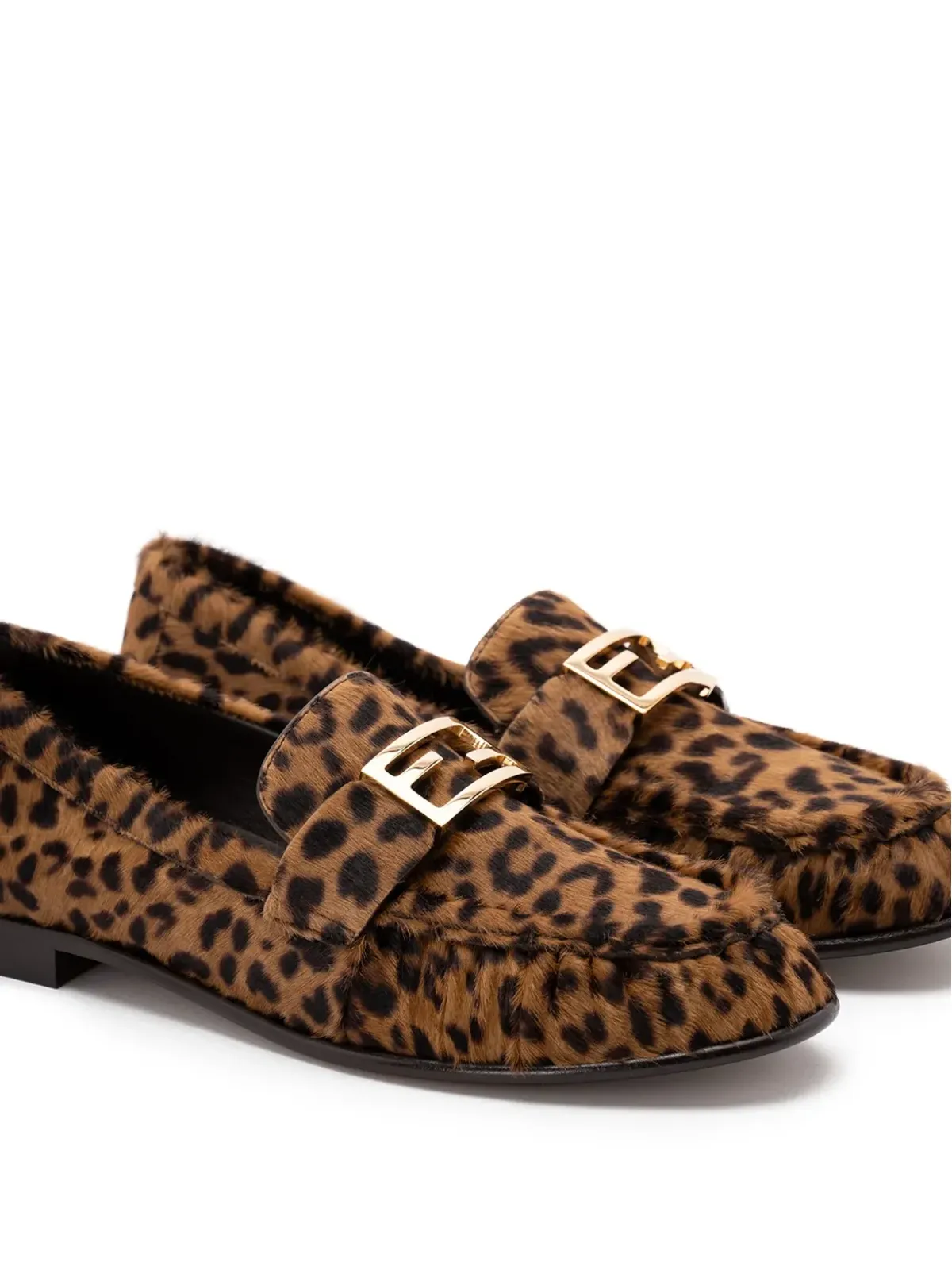 FENDI バゲット レオパード柄 ローファー ブラウン - 画像3