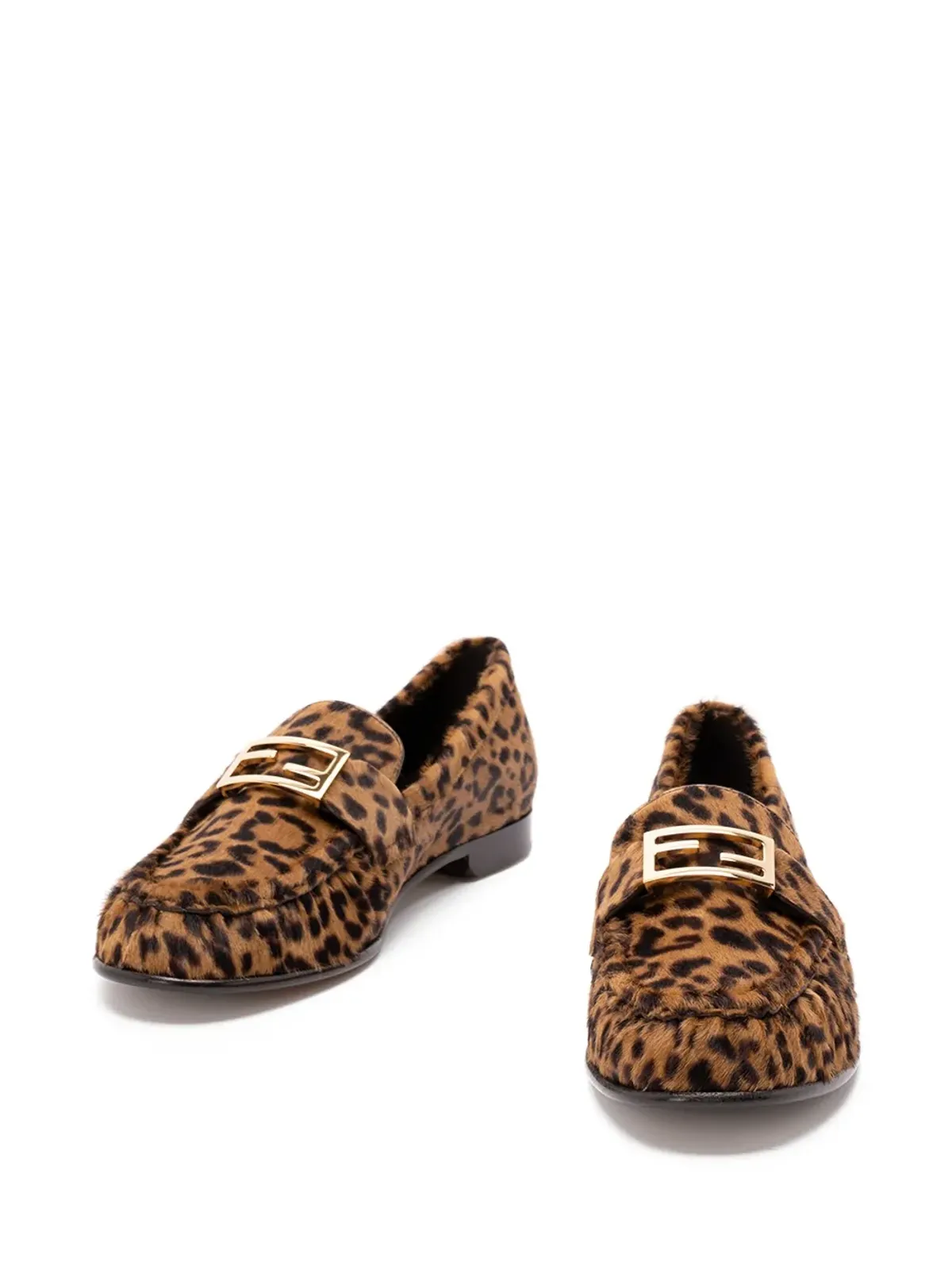 FENDI バゲット レオパード柄 ローファー ブラウン - 画像4