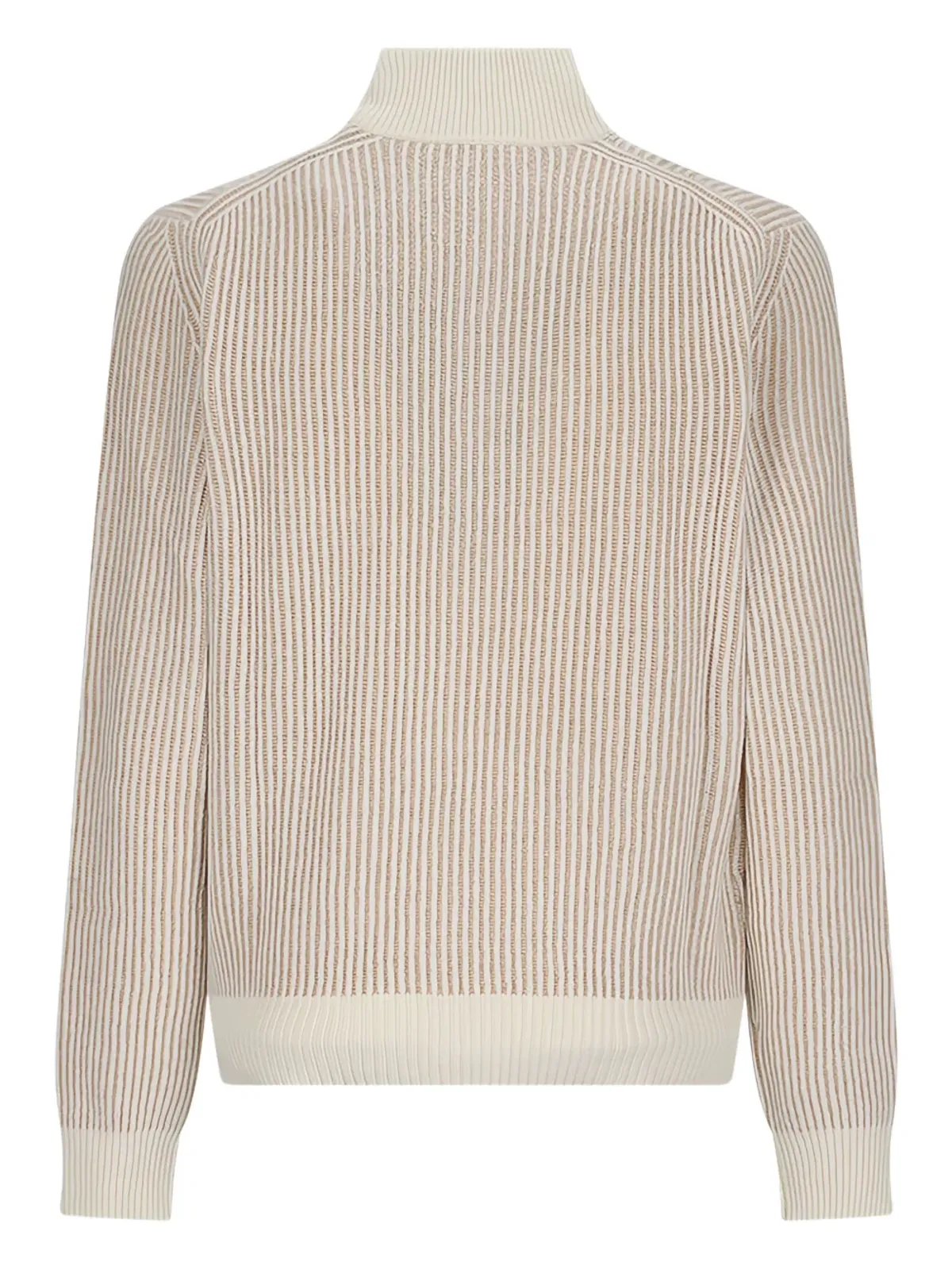 Lardini ストライプ柄ジップアップカーディガン - 画像2