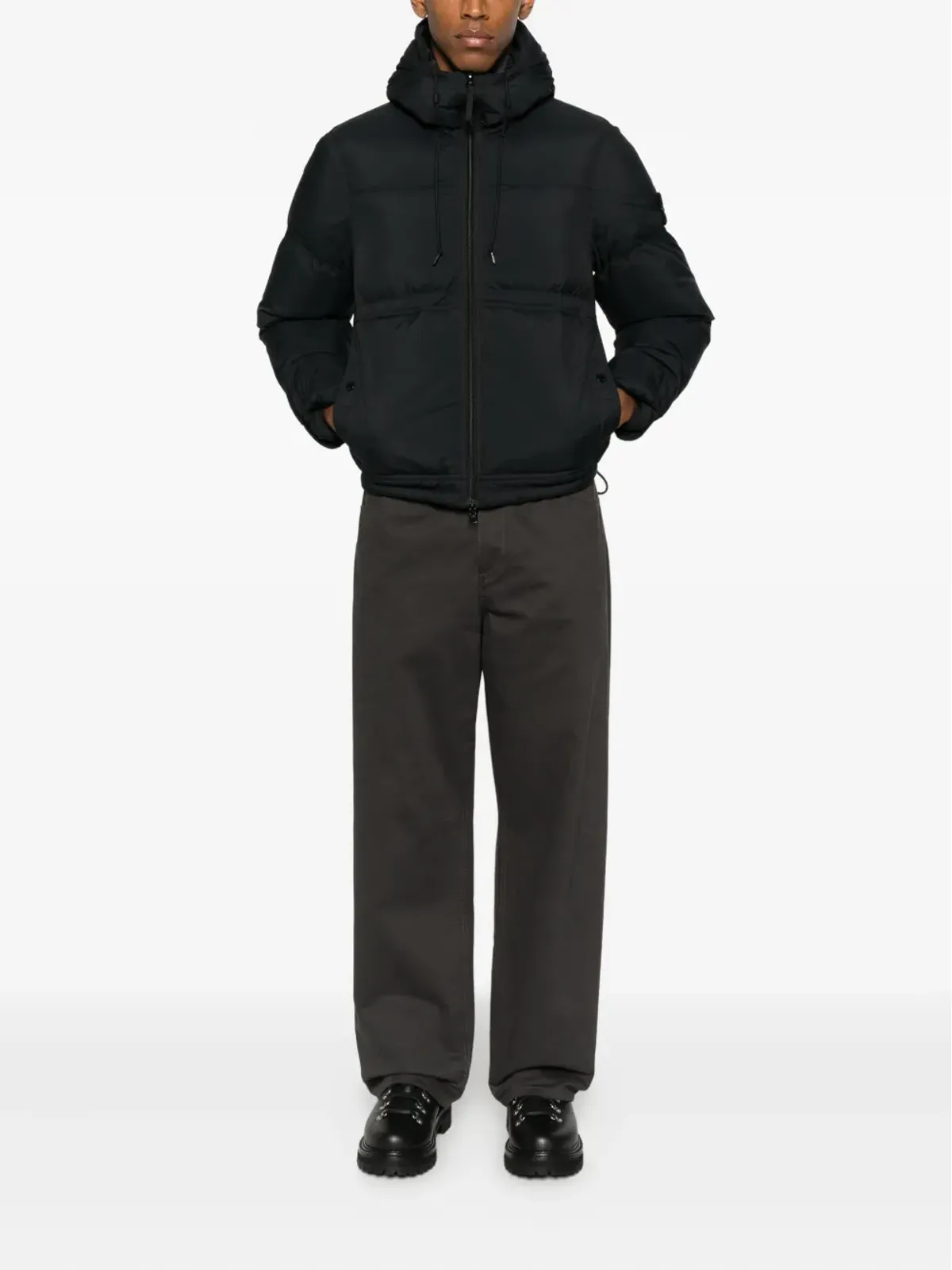 Stone Island フード付きキルテッドパファージャケット - 画像2