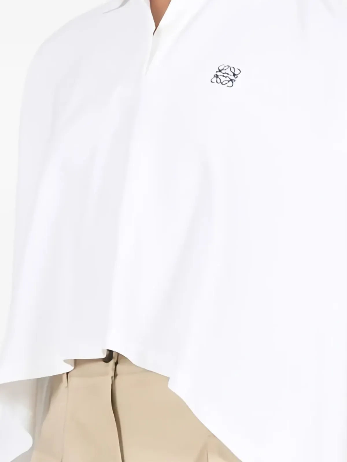 LOEWE ロゴ刺繍入りアシンメトリーポロシャツ - 画像2