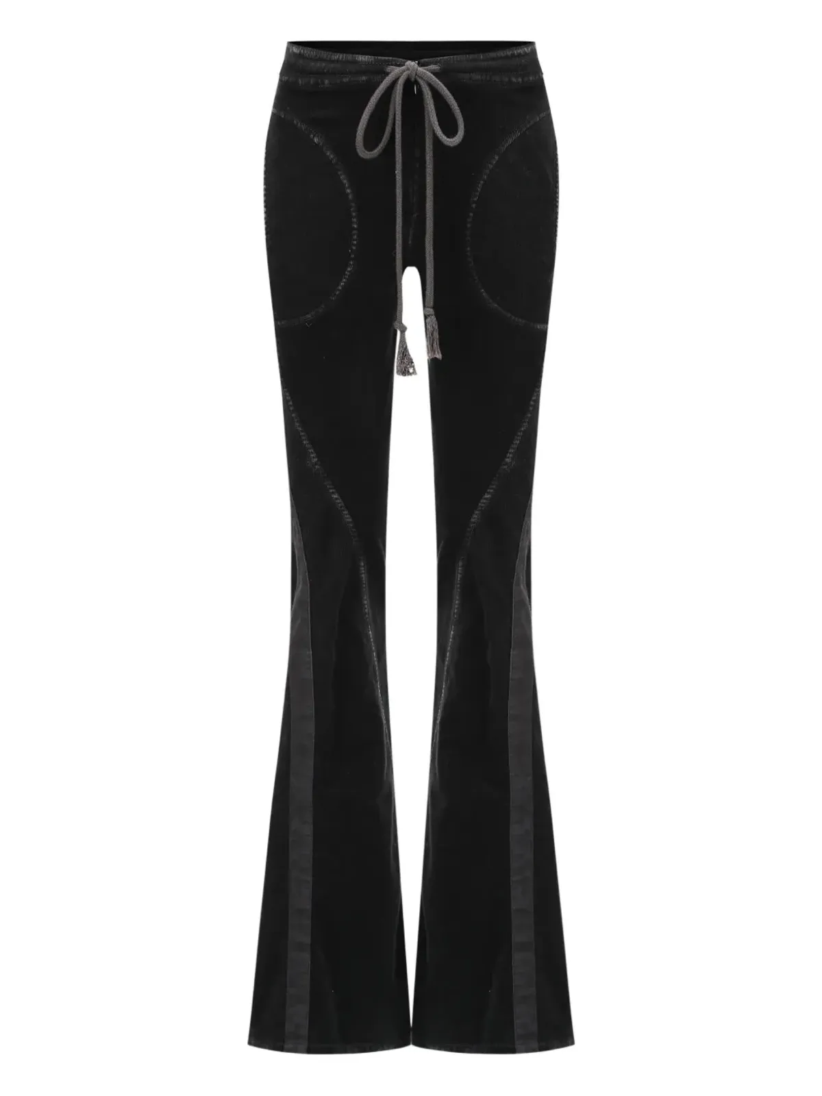 OUDE WAAG ドローストリングベルベットパンツ - ブラック - 画像1