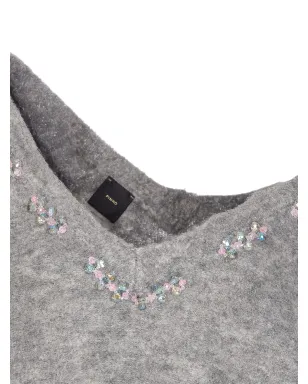 PINKO ダンシング クイーン ビジュー付き Vネック セーター - サムネイル3