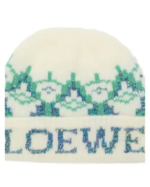 LOEWE スパンコール装飾パターン柄ビーニー - サムネイル2