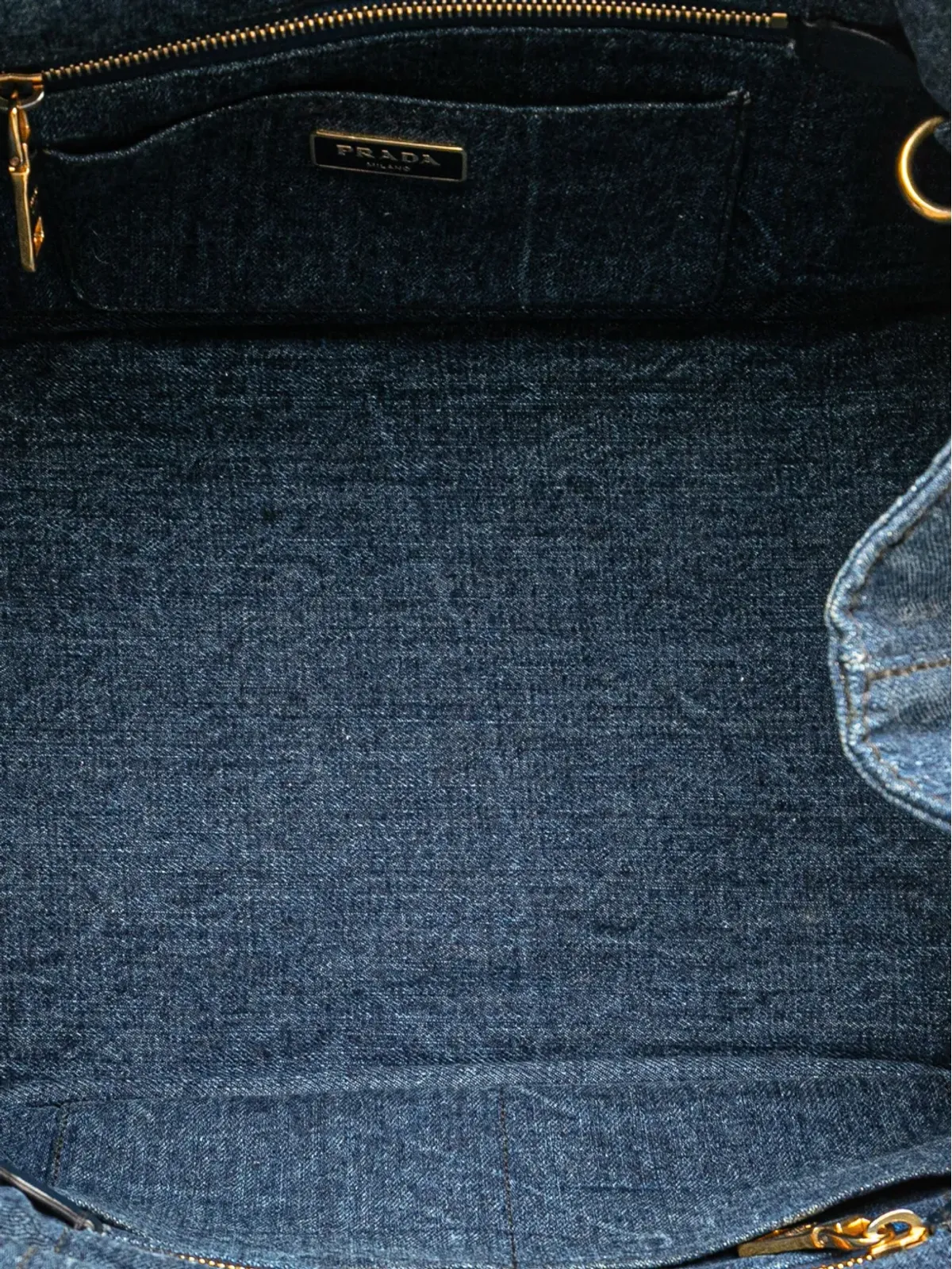 Prada Pre-Owned デニム・カナパ・ロゴ・サッチェル - ブルー - 画像5
